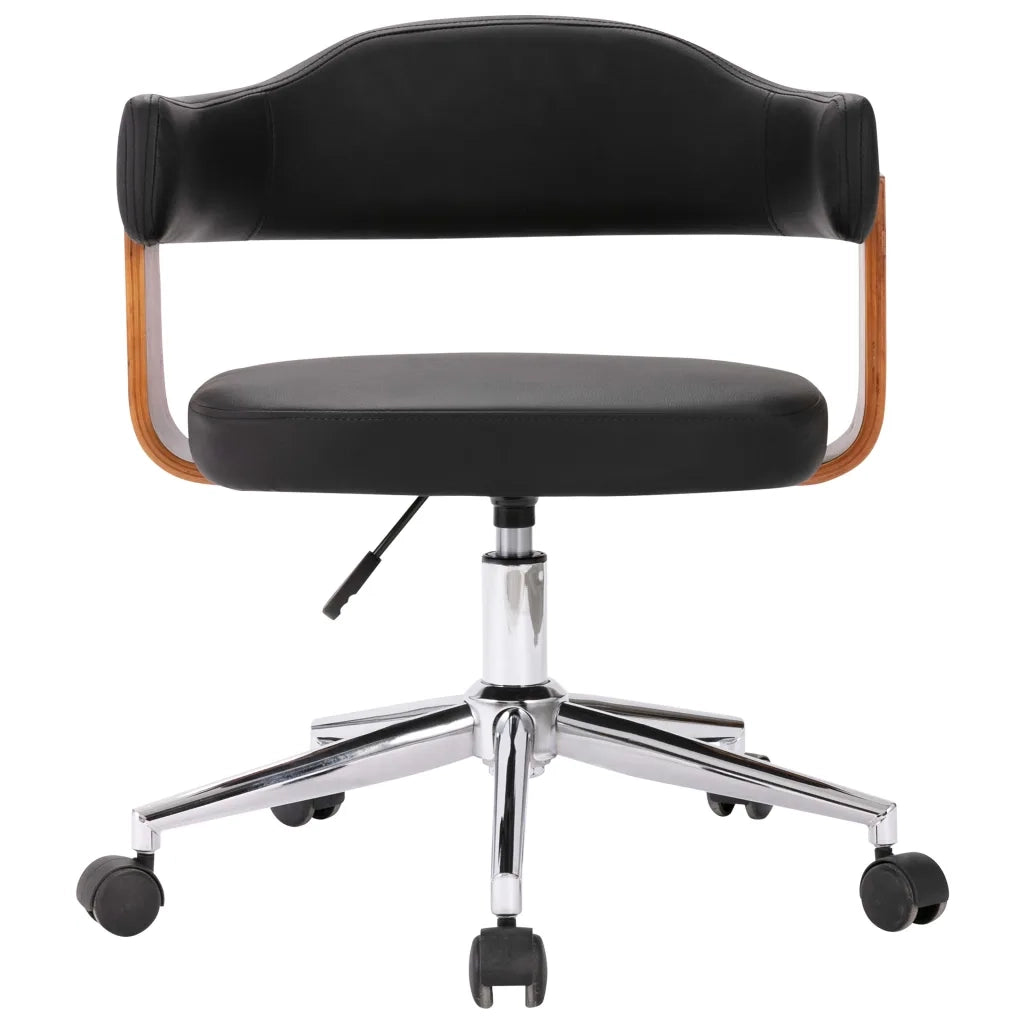 Sedie da Pranzo Girevoli 6 pz Nere in Legno Curvo e Similpelle 3054892