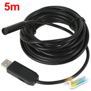 Trade Shop - Telecamera Endoscopica Usb Flessibile Telecamera Foto Ispezione 4 Led 5 Mt Sonda -