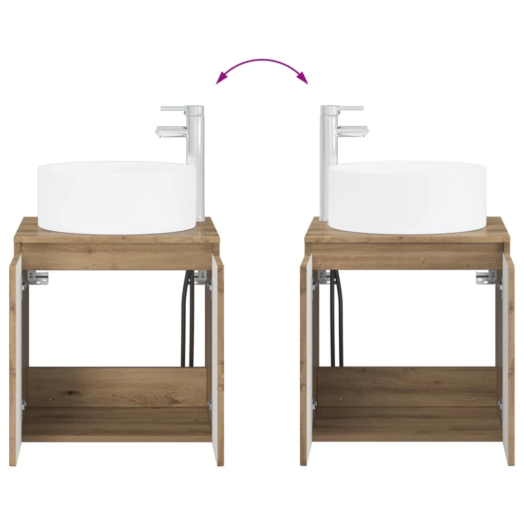 Set di mobili per il bagno 2 pz Rovere Artigianale 3404113