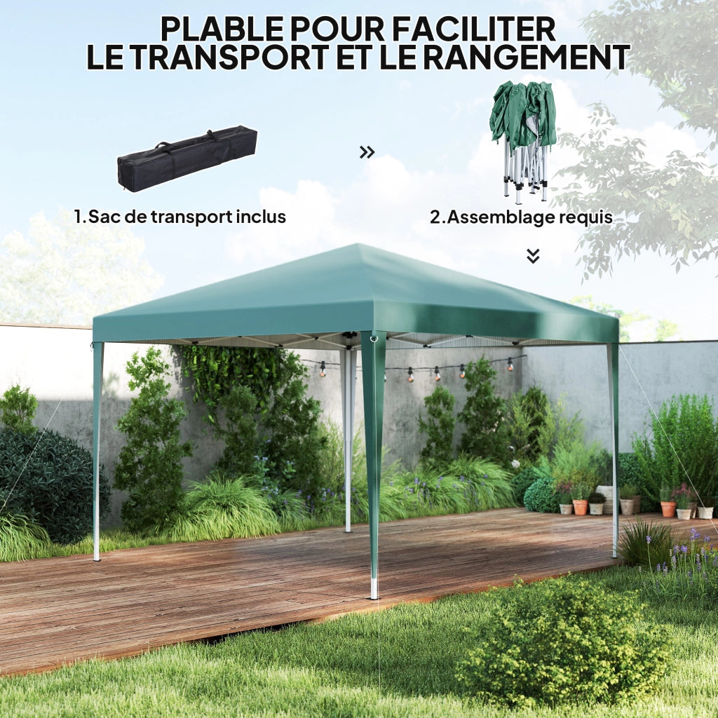 Tenda da giardino pieghevole 3x3m ¨C zephmum ¨C verde antracite acciaio Oxford