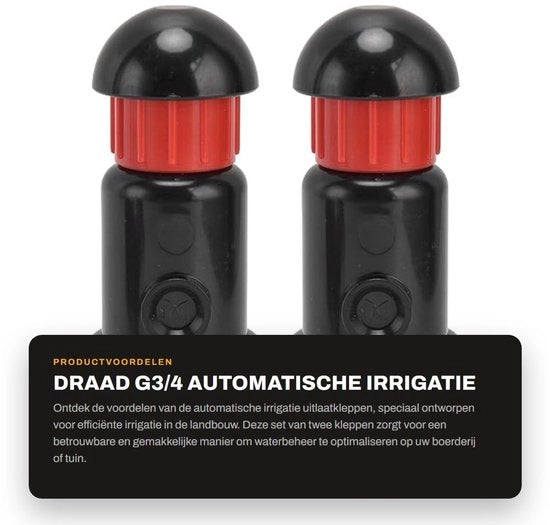 Valvola di scarico automatica per irrigazione - Fitting G3/4 - Materiale plastico - 2 pezzi - Pressione di lavoro 16 Mpa