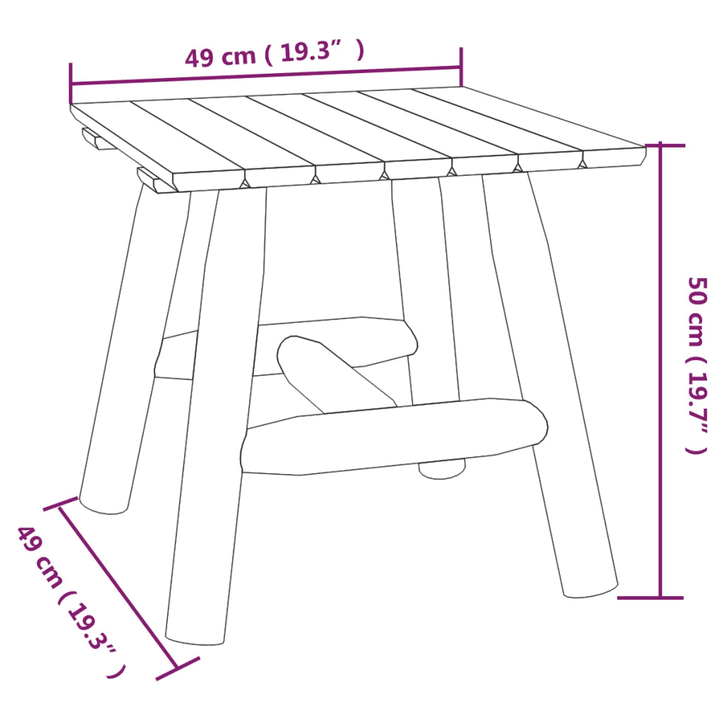 Tavolino 49x49x50 cm in Legno Massello di Abete Rosso 363352