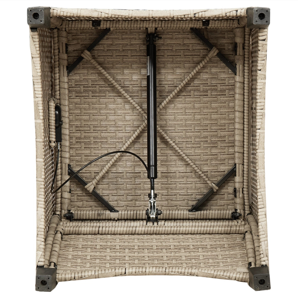 Poltrona reclinabile  con cuscino Beige in polyrattan