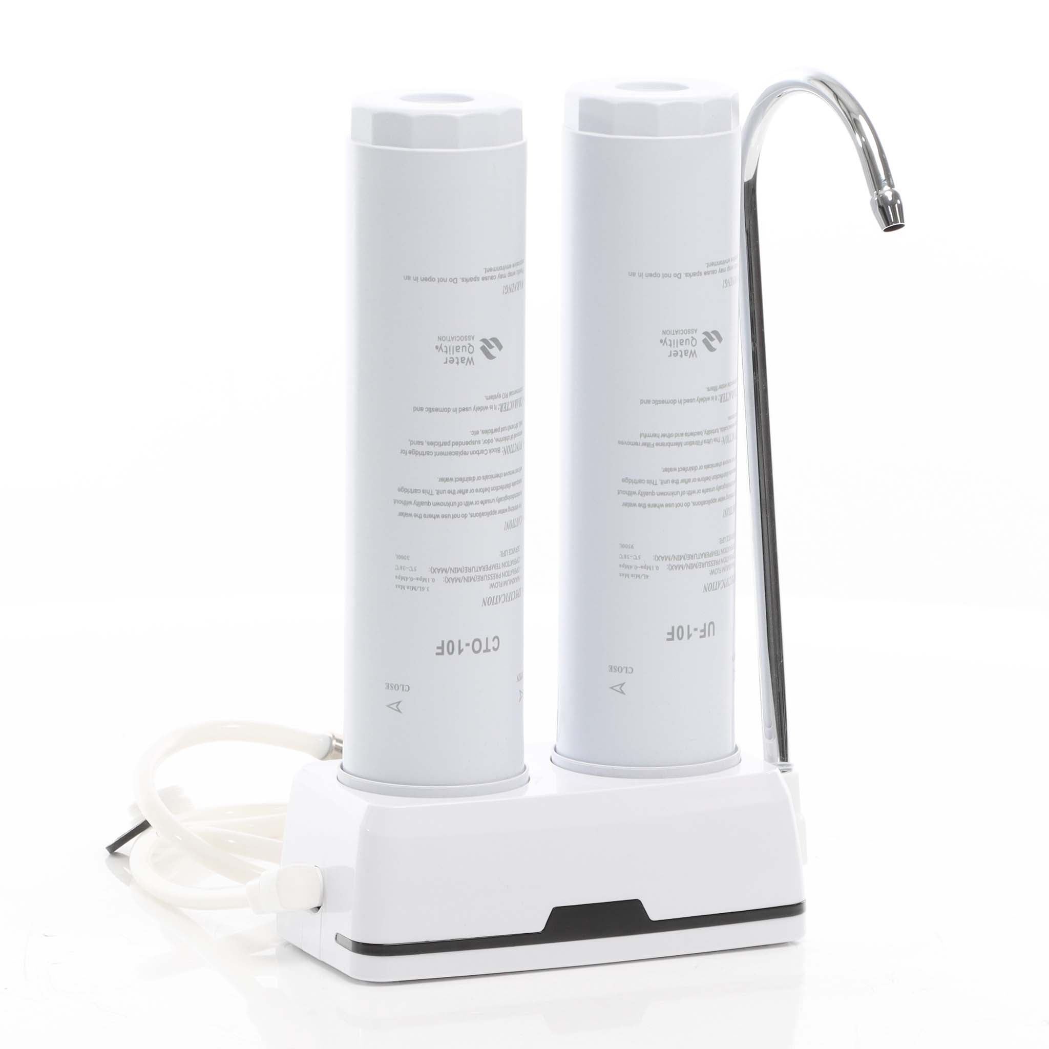 Naturewater Filtro acqua NW-2-CTOUF, Sistema di filtrazione a 2 livelli con cartucce, Filtro da banco