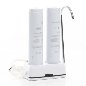 Naturewater Filtro acqua NW-2-CTOUF, Sistema di filtrazione a 2 livelli con cartucce, Filtro da banco