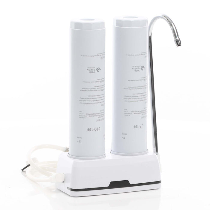 Naturewater Filtro acqua NW-2-CTOUF, Sistema di filtrazione a 2 livelli con cartucce, Filtro da banco