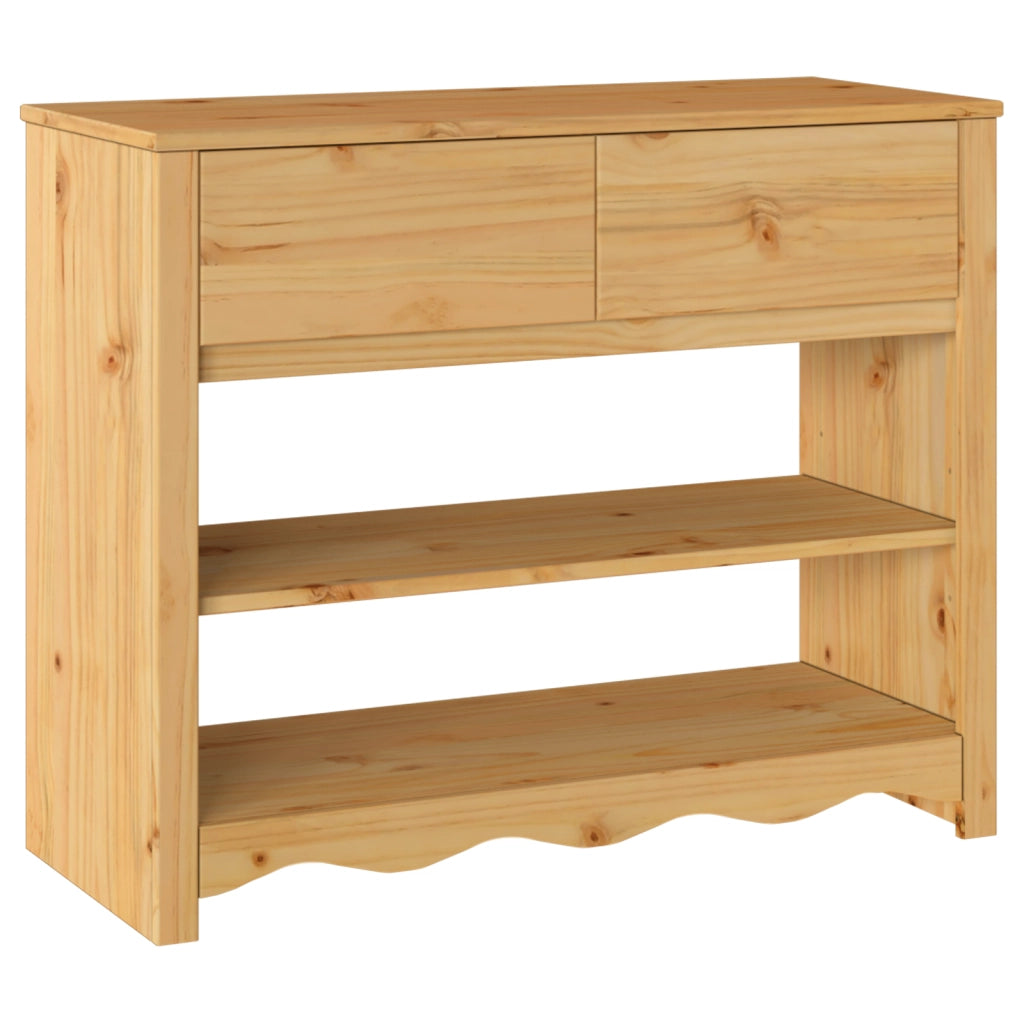 Tavolo Consolle "DRAMMEN" 89,5x37x73 cm Legno Massello di Pino