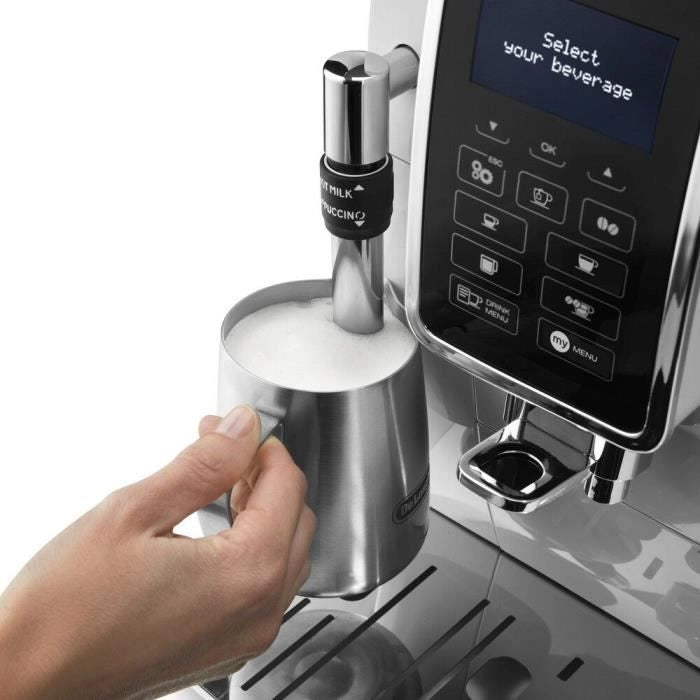 DELONGHI ECAM 350.35.W Macinacaffè espresso DINAMICA Schermo 4 ricette - Bianco