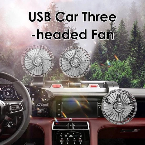 Ventilatore elettrico da 360 gradi rotativo, 3-foglie ventilatore di raffreddamento per auto, ventilatore di aria condizionata portatile per sedan-SUV-RV-barche, codice prodotto: 5V, alimentazione: 5V, modello: 360 gradi rotativo.
