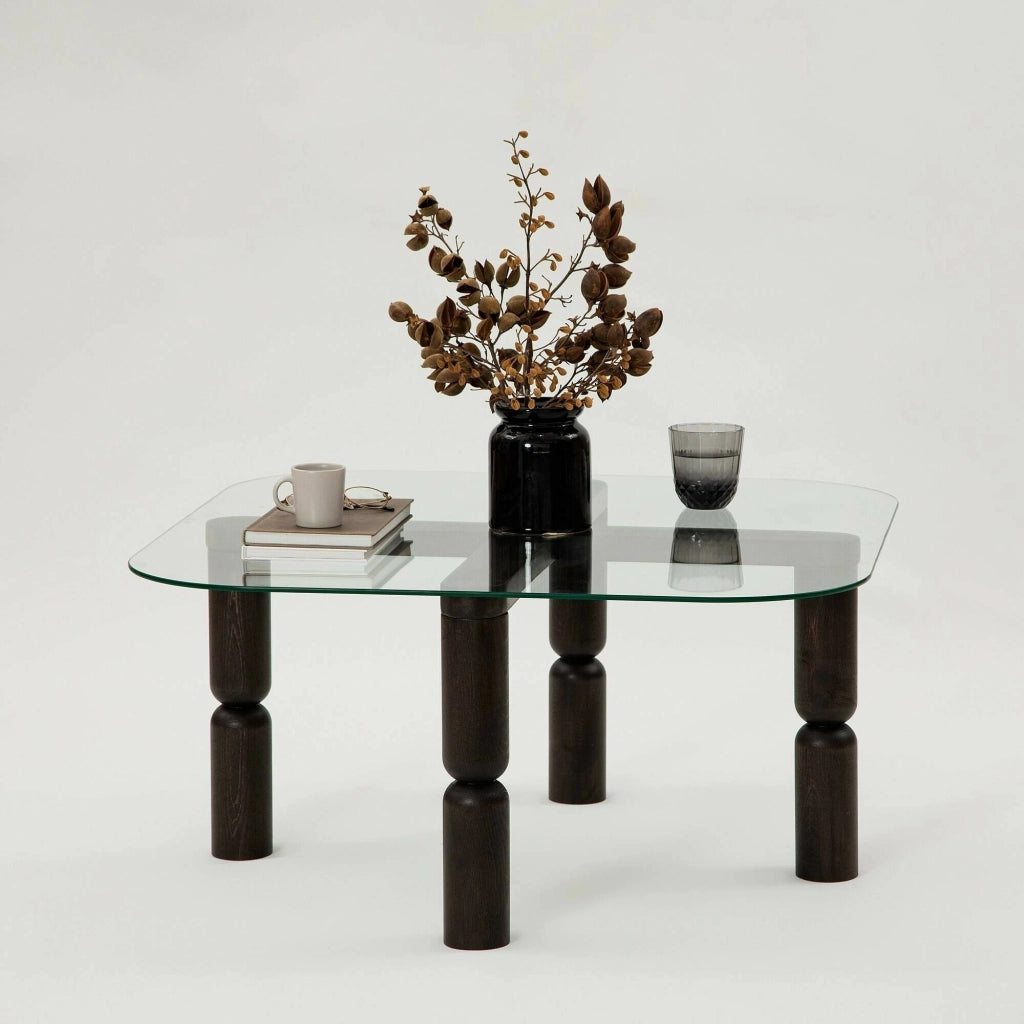 Gran, Tavolino da Salotto Portariviste, 80x80x40h cm Nero Antracite