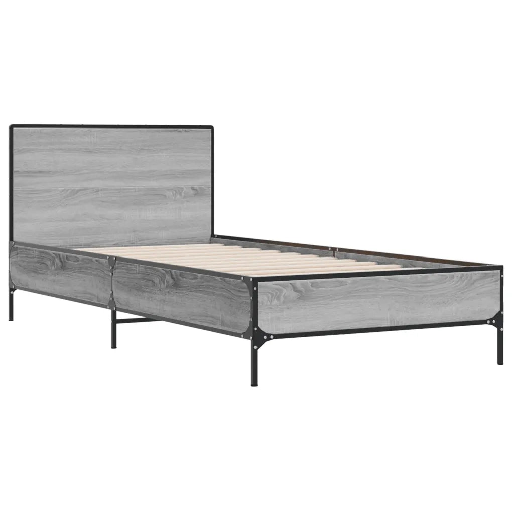 Giroletto Grigio Sonoma 90x200 cm Legno Multistrato e Metallo 845520