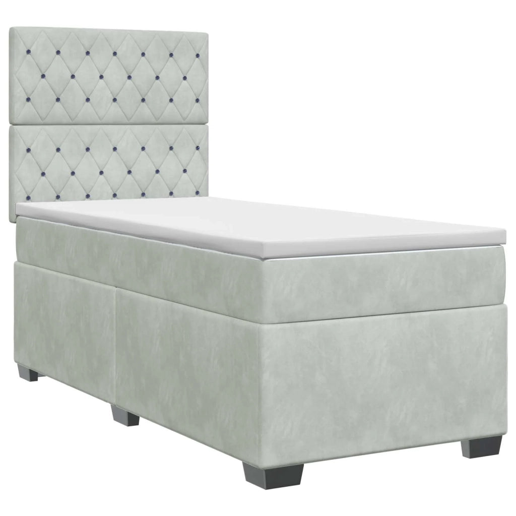 Letto box spring con materasso Grigio Chiaro 80 x 200 cm 3453524