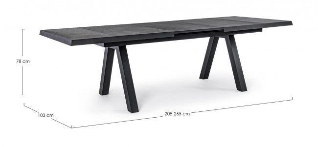 Tavolo Allungabile da Giardino 205-265x103x78h cm Krion Antracite