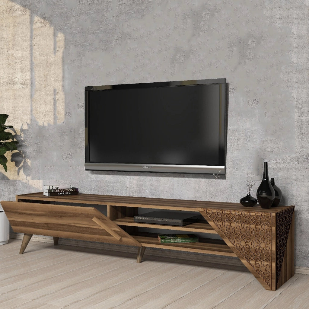 Porta TV in legno "Beril" - 180 x 40 x 37 cm - Noce