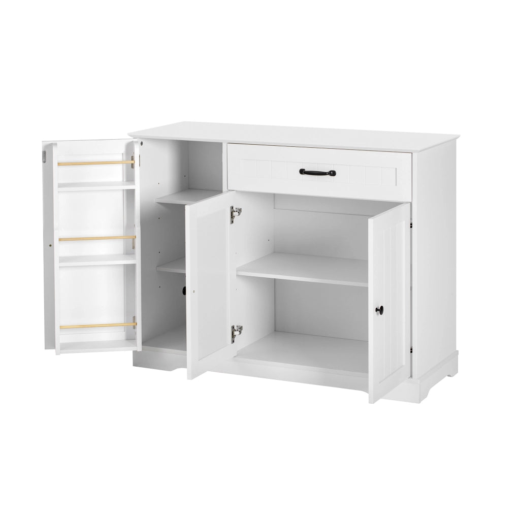 Credenza moderna con 3 porte e 1 cassetto; MDF bianco