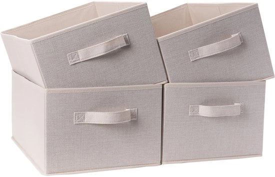 Opacchi Porta-abiti, organizzatore di cassetti, sistema di archiviazione per abbigliamento, biancheria intima, ecc., 4 pezzi (beige chiaro)