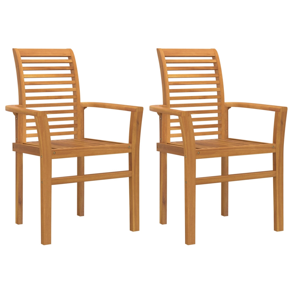Sedia da Giardino Impilabile 2 pcs in Legno Massello di Teak