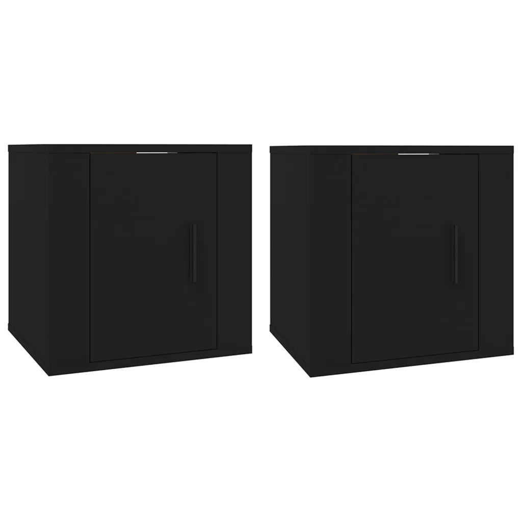 Mobili Porta TV a Parete 2 pz Nero 40x34,5x40 cm 816643
