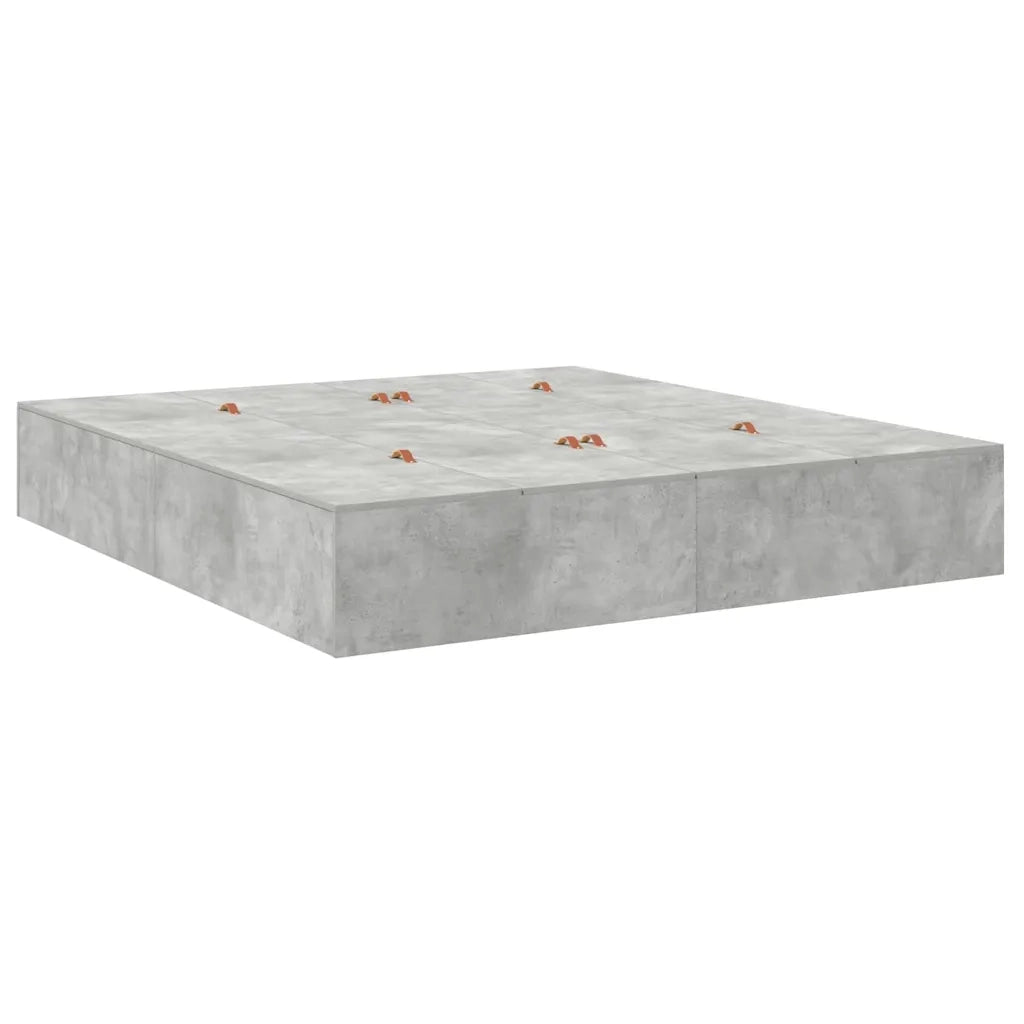 Struttura letto con contenitore Grigio cemento 200 x 200 cm 3335360