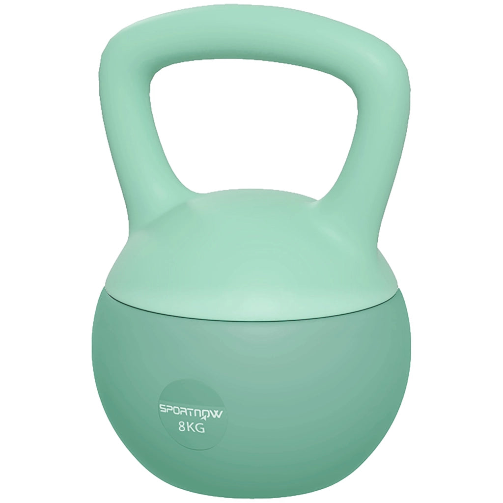 Kettlebell 8 kg ¨C zephmum ¨C 19x19x28 cm, verde, maniglia antiscivolo