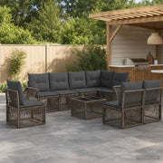 Set Divano da Giardino 9 pz Grigio e Grigio Scuro polyrattan 3435437