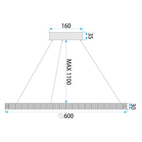 Lampada Led Ms009-cp Rose Gold 59cm
