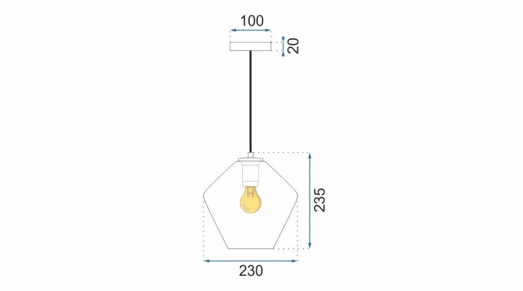 Lampada Da Soffitto Di Vetro APP439-1CP Amber