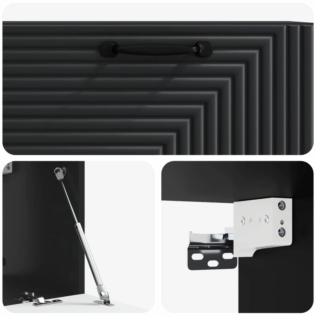 Mobile Porta TV da Muro Nero 78,5 x 31 x 30 cm 898716