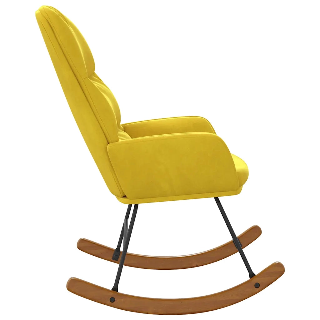 Sedia a Dondolo Gialla in Velluto 4102628