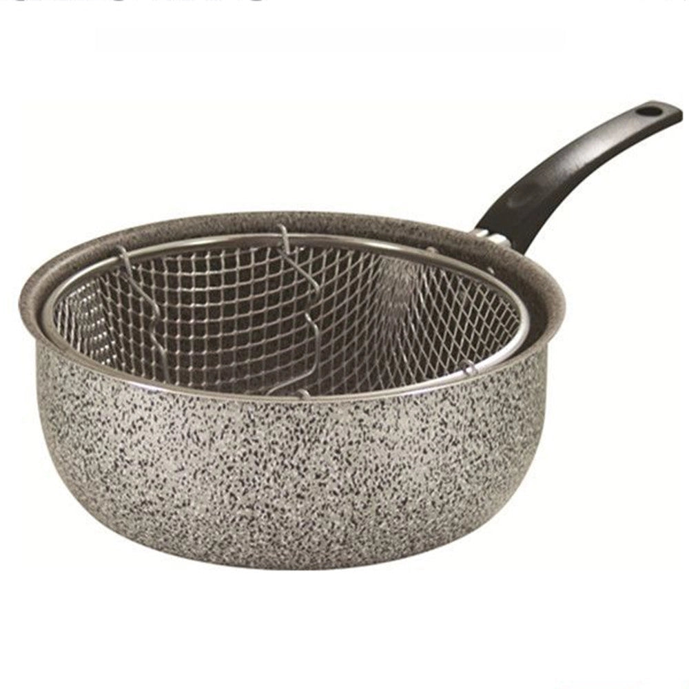 Trade Shop - Pentola Friggitrice In Alluminio Rivestimento Antiaderente Da 24 Cm Con Manico 036640m -