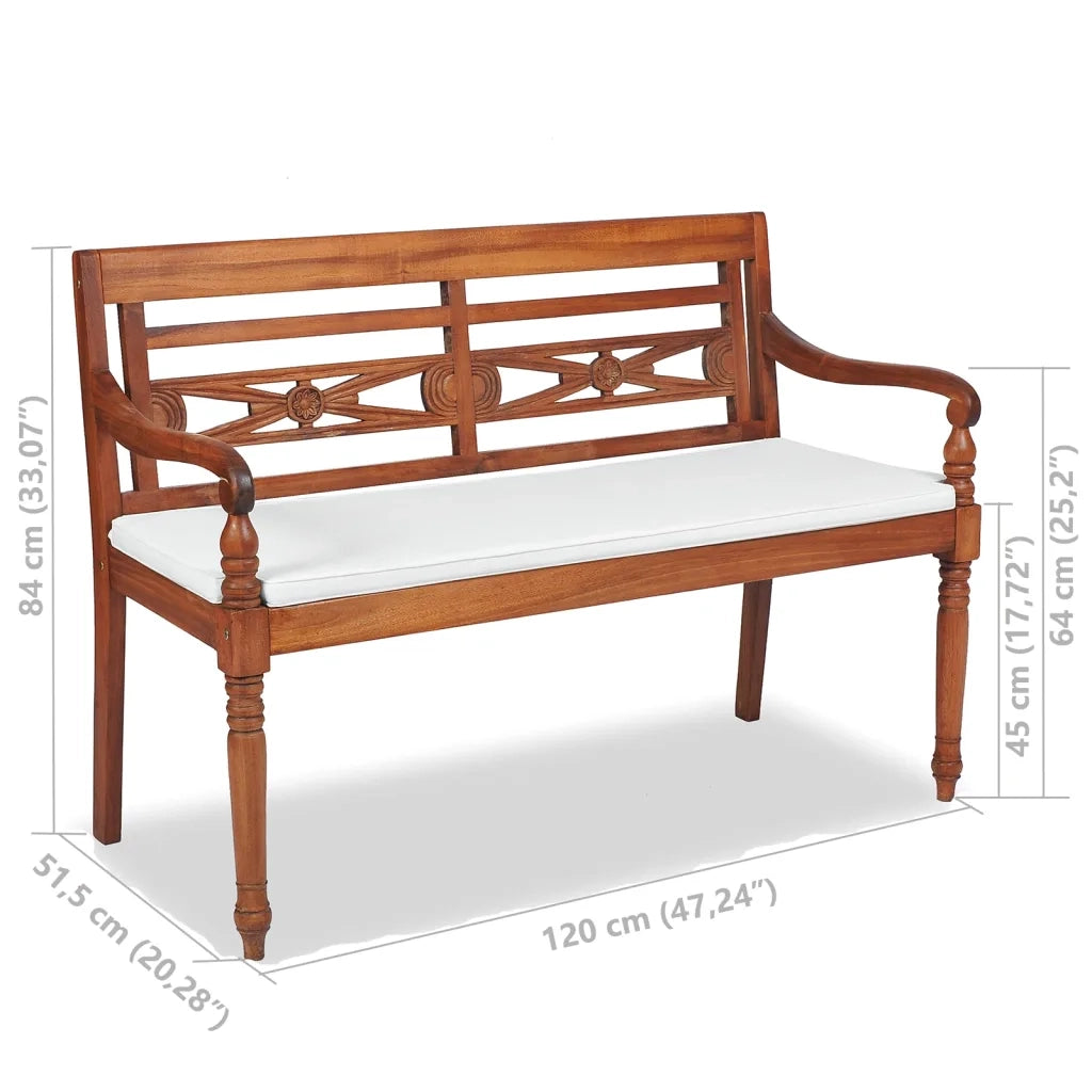Set da Pranzo da Giardino 4 pz con Cuscini in Massello di Teak cod mxl 34806