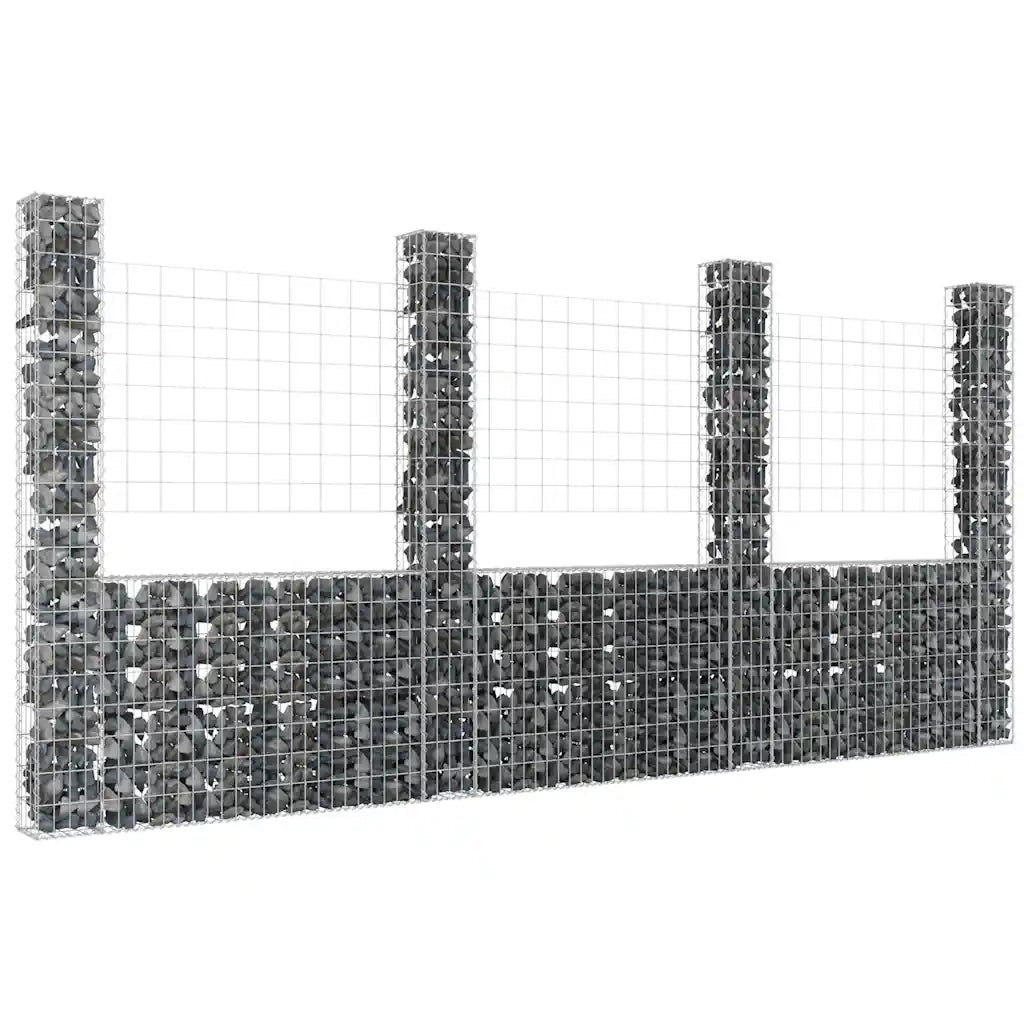 Gabbione a U con 4 Pali in Ferro 380x20x200 cm cod mxl 15126