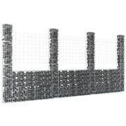 Gabbione a U con 4 Pali in Ferro 380x20x200 cm cod mxl 15126