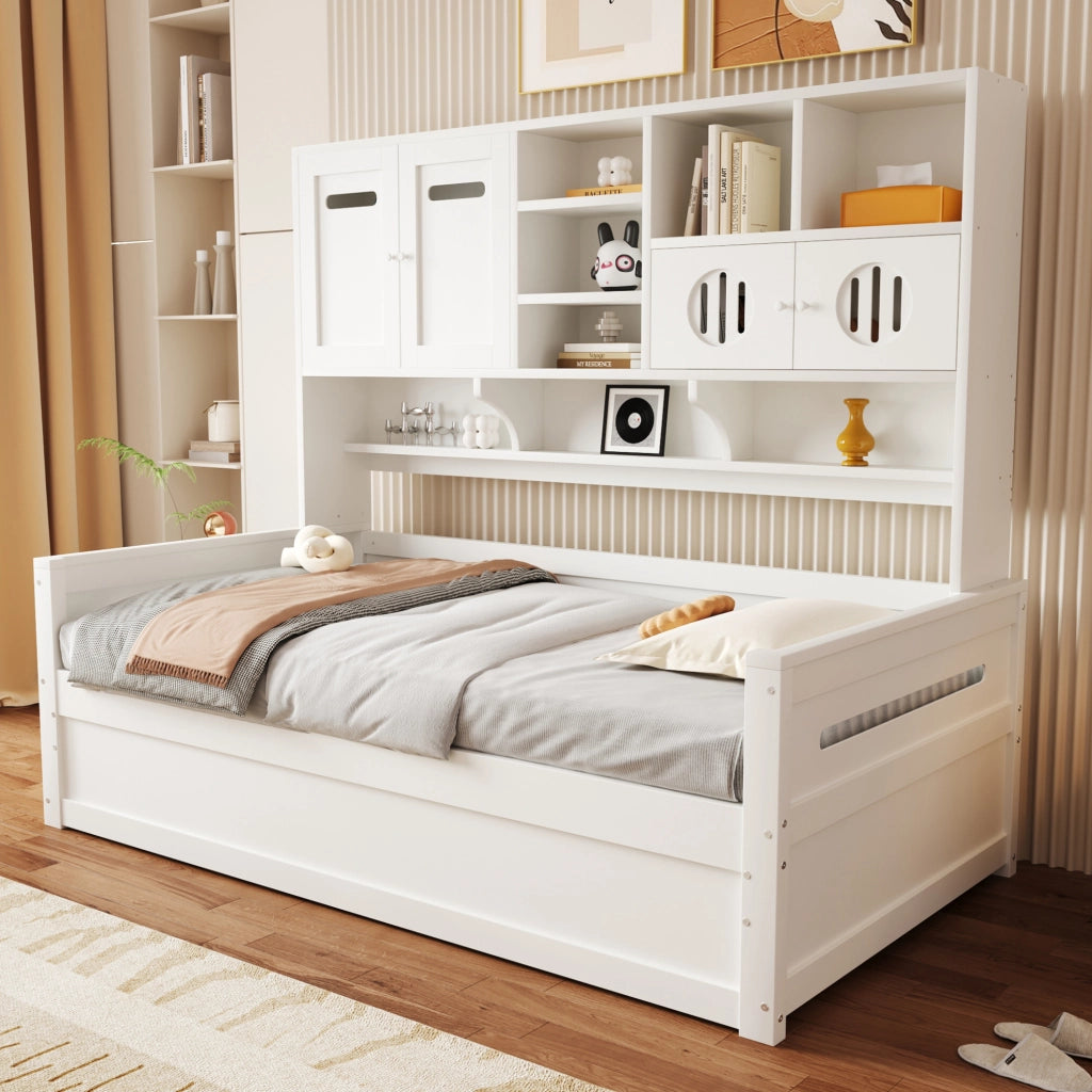 Letto singolo 90x200 cm con contenitore idraulico bianco