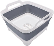 Afvoerabile lavandino pieghevole con dispositivo di scarico, lavandino pieghevole multifunzionale per esterno, lavandino da campeggio, lavandino per lavaggio verdure, contenitore di stoccaggio per la cucina da campeggio