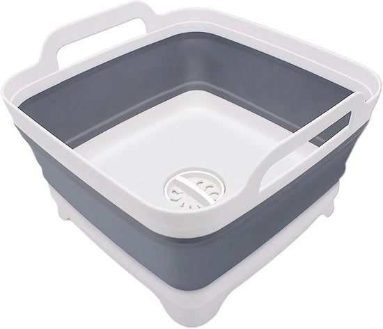 Afvoerabile lavandino pieghevole con dispositivo di scarico, lavandino pieghevole multifunzionale per esterno, lavandino da campeggio, lavandino per lavaggio verdure, contenitore di stoccaggio per la cucina da campeggio