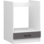 Mobile da cucina per incasso del forno AKORD S60 sistema OLIWIA Bianco 60 cm 1 anta inserto frontale Grigio Grafite 60x55x82 cm
