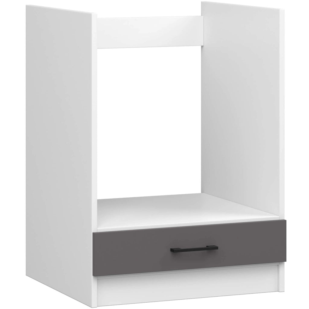 Mobile da cucina per incasso del forno AKORD S60 sistema OLIWIA Bianco 60 cm 1 anta inserto frontale Grigio Grafite 60x55x82 cm