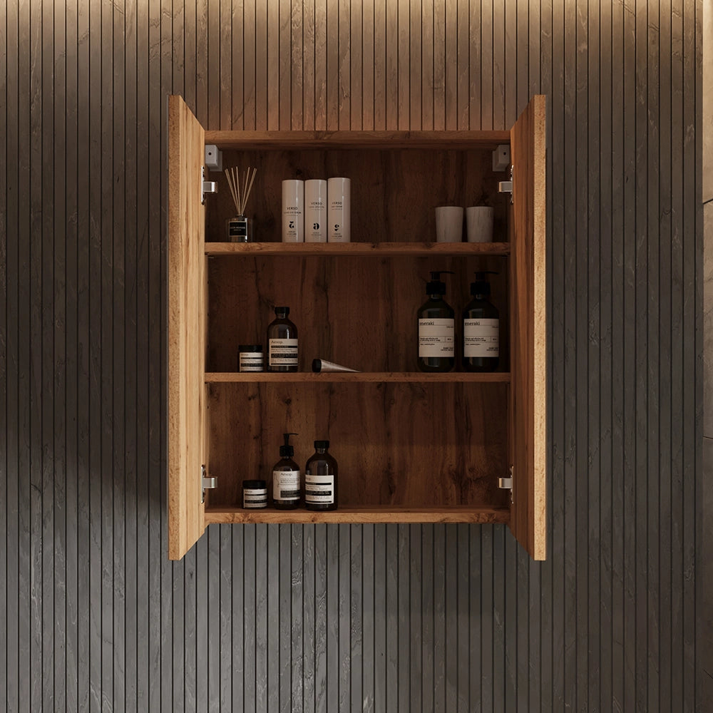 Vicco Specchio contenitore bagno Rovere 59.7 x 73.2 cm con 2 porte