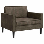 Poltrona XL Grigio Scuro Pelle Scamosciata Sintetica 42043528
