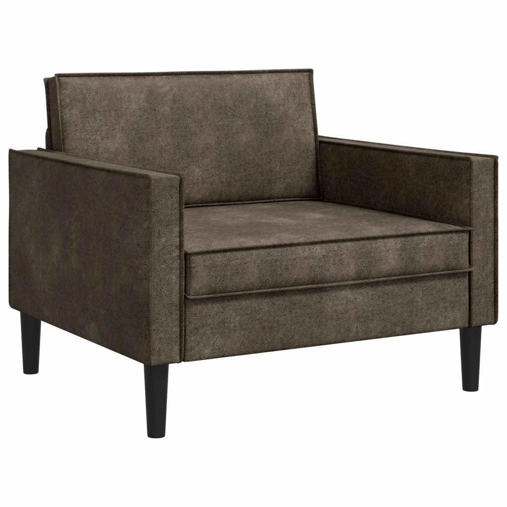 Poltrona XL Grigio Scuro Pelle Scamosciata Sintetica 42043528
