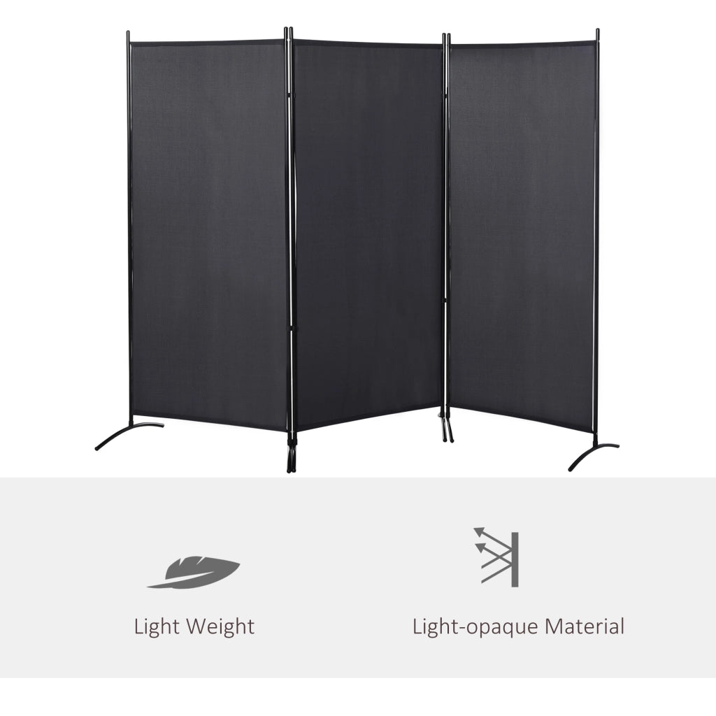 Paravent a 3 pannelli ¨C zephmum ¨C grigio metallo 253x50x182 cm