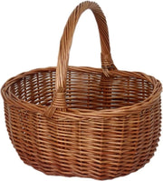 Cesto in legno di wicker doppio steso ovale marrone 31 x 12 x 26 cm - Martello rosso