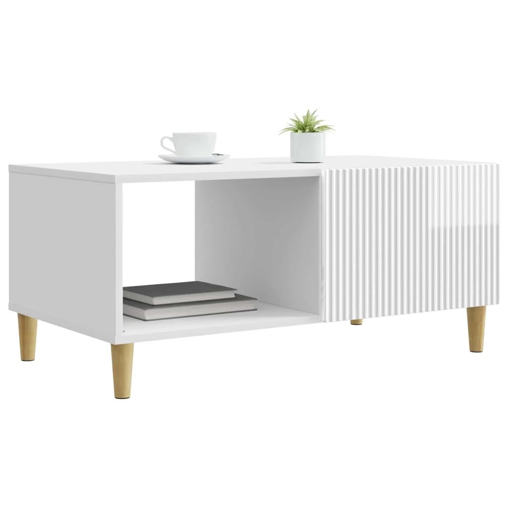 Tavolino da salotto Bianco Lucido 90 x 50 x 40 cm 894729