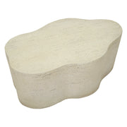 Sefrou, Tavolino da Salotto Adatto per Indoor/outdoor Effetto Pietra, 62x48x100h cm Bianco Crema
