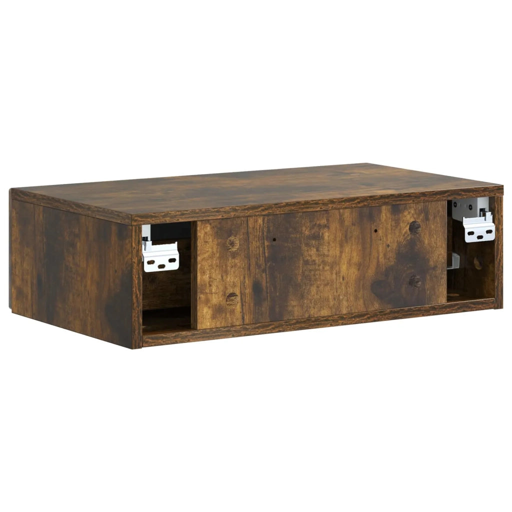 Tavolino da Parete Laterale Rovere Fumo 59 x 34,5 x 17 cm 897980