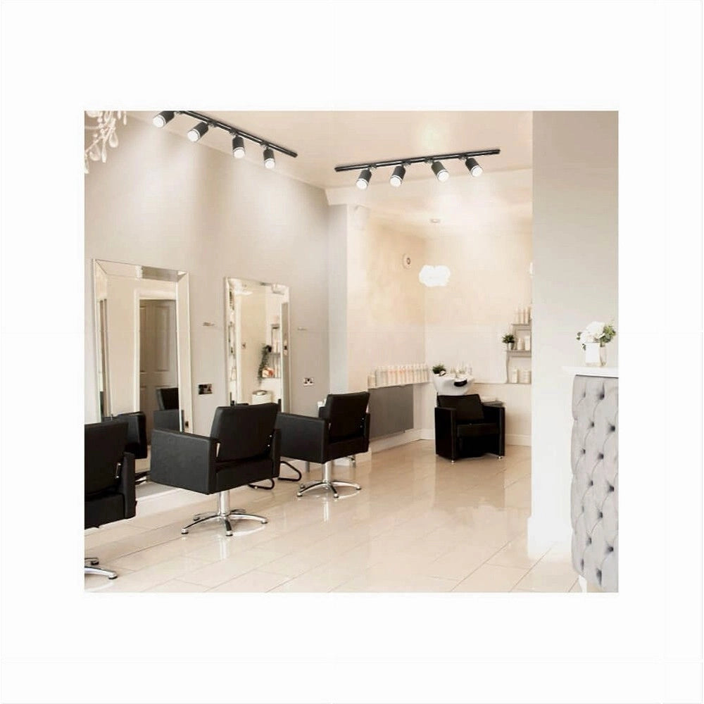 Trade Shop - Lampada Portafaretto Cilindrico Per Binario Monofase Orientabile Attacco Gu10 194c - Nero