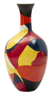Vaso Rubic 59cm in Polyresin - Vaso Decorativo Geometrico Multicolor per Arredo Moderno - Design Vivace e Contemporaneo