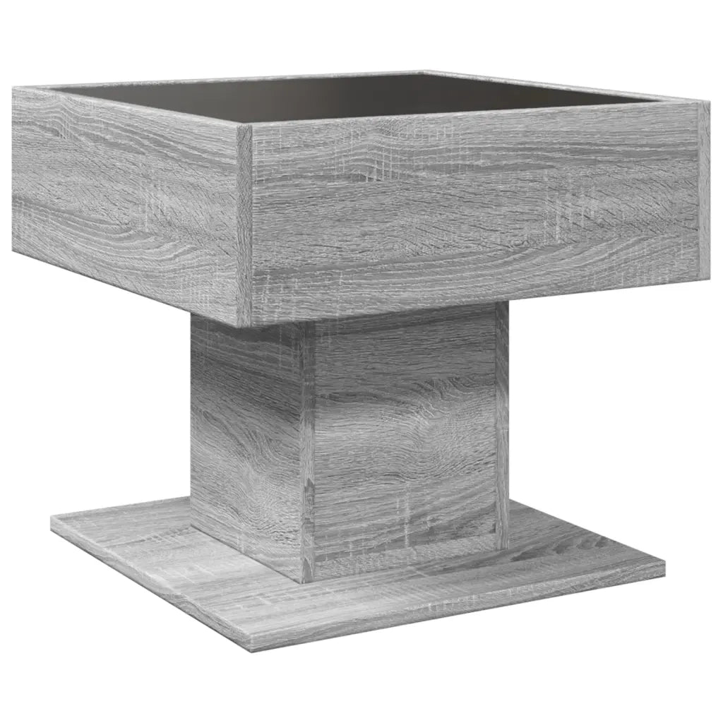 Tavolino Salotto con LED Grigio Sonoma 50x50x45 cm Multistrato