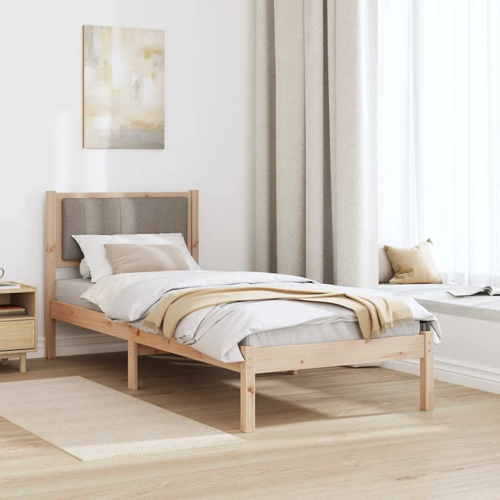 Letto con Testiera Rivestita Talpa 75 x 190 cm Pino massello 878302